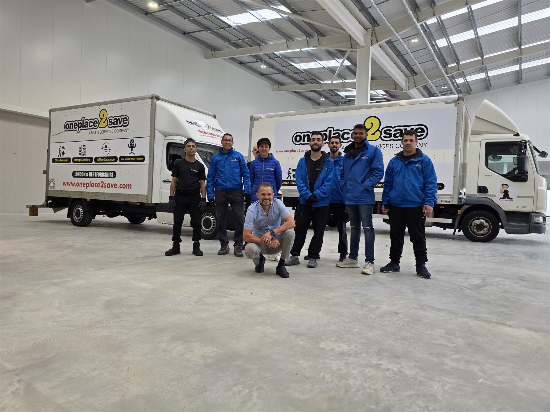 Oneplace2save branded truck and professional removals team