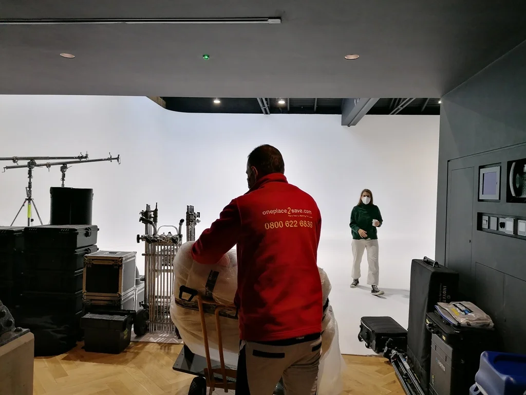 Film production equipment prepared for transport